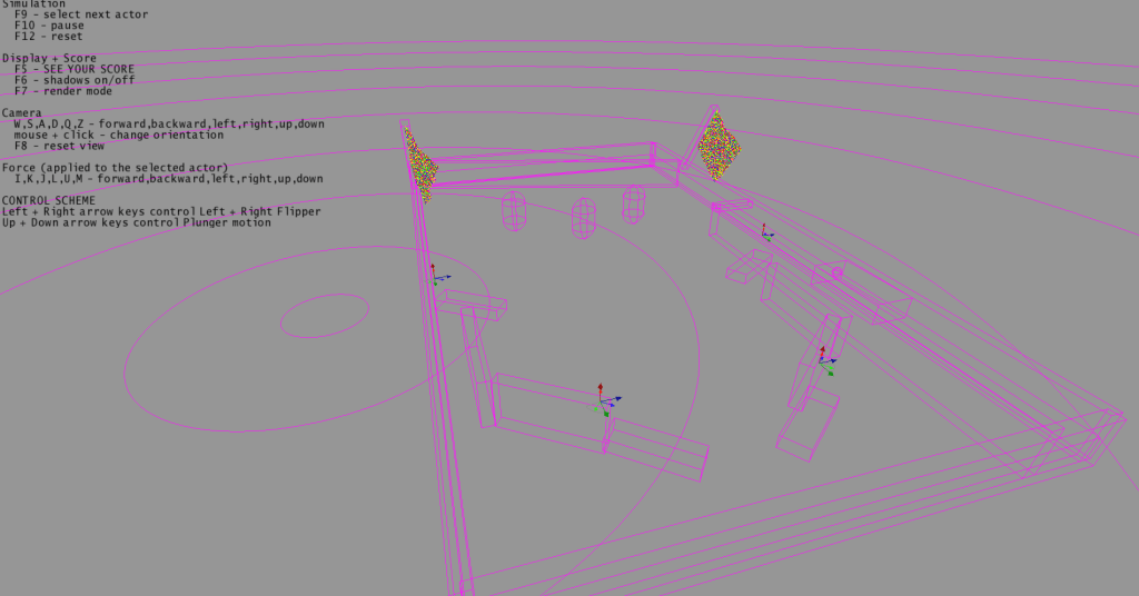 render modes and menu for physX